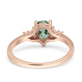 Art Deco Pear Teardrop Vintage Style Ring 