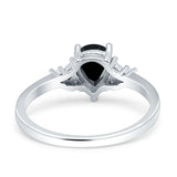 Art Deco Pear Teardrop Vintage Style Ring 