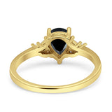 Art Deco Pear Teardrop Vintage Style Ring 