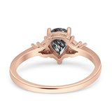 Art Deco Pear Teardrop Vintage Style Ring 