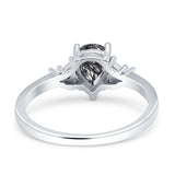 Art Deco Pear Teardrop Vintage Style Ring 