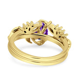 Teardrop Pear Leaf Style Ring