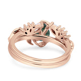Teardrop Pear Leaf Style Ring
