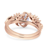 Teardrop Pear Leaf Style Ring