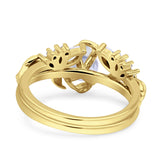 Teardrop Pear Leaf Style Ring
