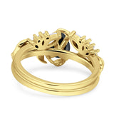 Teardrop Pear Leaf Style Ring
