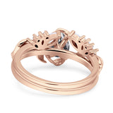 Teardrop Pear Leaf Style Ring