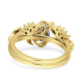 Teardrop Pear Leaf Style Ring