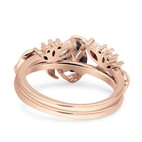 Teardrop Pear Leaf Style Ring