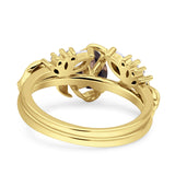 Teardrop Pear Leaf Style Ring