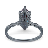 Art Deco Marquise Solitaire Hidden Halo Ring