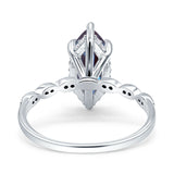Art Deco Marquise Solitaire Hidden Halo Ring