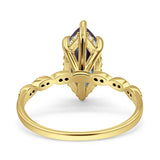 Art Deco Marquise Solitaire Hidden Halo Ring