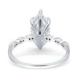 Art Deco Marquise Solitaire Hidden Halo Ring