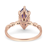 Art Deco Marquise Solitaire Hidden Halo Ring
