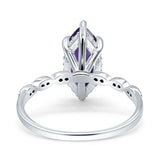 Art Deco Marquise Solitaire Hidden Halo Ring