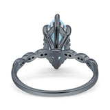 Art Deco Marquise Solitaire Hidden Halo Ring