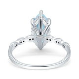 Art Deco Marquise Solitaire Hidden Halo Ring