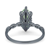 Art Deco Marquise Solitaire Hidden Halo Ring