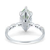 Art Deco Marquise Solitaire Hidden Halo Ring