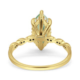 Art Deco Marquise Solitaire Hidden Halo Ring