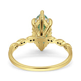 Art Deco Marquise Solitaire Hidden Halo Ring