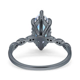 Art Deco Marquise Solitaire Hidden Halo Ring