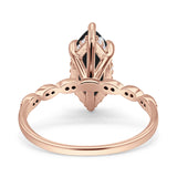 Art Deco Marquise Solitaire Hidden Halo Ring