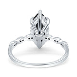 Art Deco Marquise Solitaire Hidden Halo Ring