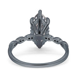 Art Deco Marquise Solitaire Hidden Halo Ring