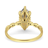 Art Deco Marquise Solitaire Hidden Halo Ring