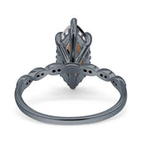 Art Deco Marquise Solitaire Hidden Halo Ring