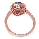 Pear Teardrop Natural Stone Halo Ring