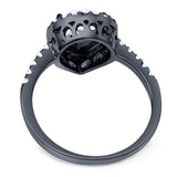 Pear Teardrop Natural Stone Halo Ring