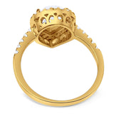 Pear Teardrop Natural Stone Halo Ring