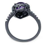 Pear Teardrop Natural Stone Halo Ring