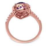 Pear Teardrop Natural Stone Halo Ring