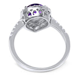 Pear Teardrop Natural Stone Halo Ring