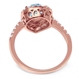 Pear Teardrop Natural Stone Halo Ring