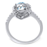 Pear Teardrop Natural Stone Halo Ring