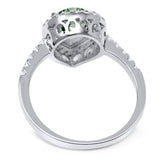 Pear Teardrop Natural Stone Halo Ring