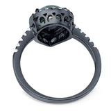 Pear Teardrop Natural Stone Halo Ring