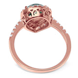 Pear Teardrop Natural Stone Halo Ring