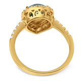 Pear Teardrop Natural Stone Halo Ring