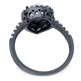 Pear Teardrop Natural Stone Halo Ring