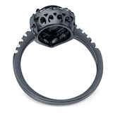 Pear Teardrop Natural Stone Halo Ring