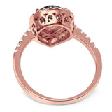 Pear Teardrop Natural Stone Halo Ring