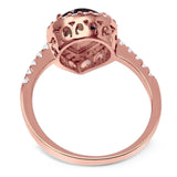 Pear Teardrop Natural Stone Halo Ring