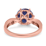 Art Deco Round Natural Stone Promise Ring