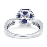 Art Deco Round Natural Stone Promise Ring